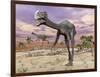 Two Gigantoraptor Dinosaurs Walking in the Desert-null-Framed Art Print