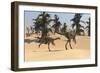 Two Gigantoraptors in Desert Landscape-null-Framed Art Print