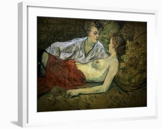 Two Girlfriends-Henri de Toulouse-Lautrec-Framed Giclee Print