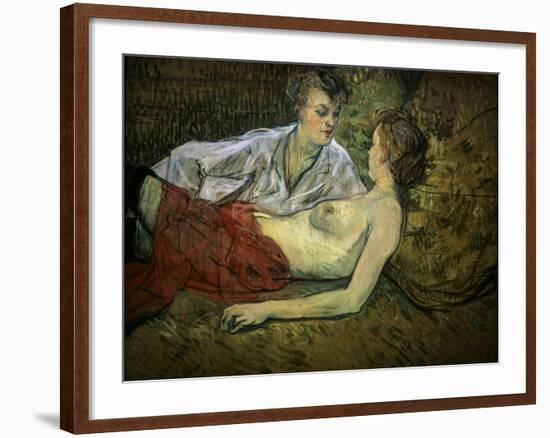 Two Girlfriends-Henri de Toulouse-Lautrec-Framed Giclee Print