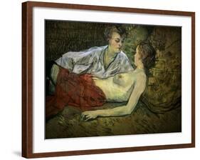 Two Girlfriends-Henri de Toulouse-Lautrec-Framed Giclee Print