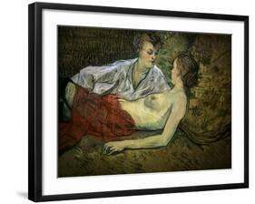 Two Girlfriends-Henri de Toulouse-Lautrec-Framed Giclee Print