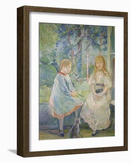 Two Girls at a Window, 1892-Berthe Morisot-Framed Giclee Print