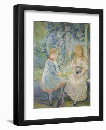 Two Girls at a Window, 1892-Berthe Morisot-Framed Premium Giclee Print