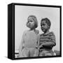 Two Girls at Camp Christmas Seals, a Racially Integrated Summer Camp in Haverstraw, NY-Gordon Parks-Framed Stretched Canvas