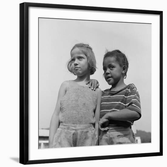 Two Girls at Camp Christmas Seals, a Racially Integrated Summer Camp in Haverstraw, NY-Gordon Parks-Framed Photo