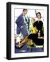 Two Girls At Once - Saturday Evening Post "Men at the Top", November 8, 1952 pg.39-Perry Peterson-Framed Premium Giclee Print