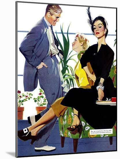 Two Girls At Once - Saturday Evening Post "Men at the Top", November 8, 1952 pg.39-Perry Peterson-Mounted Giclee Print