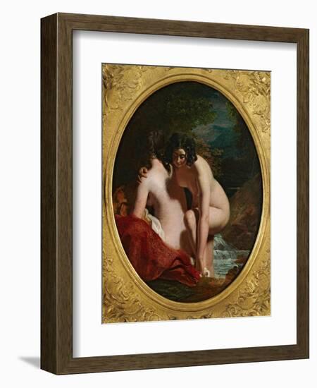 Two Girls Bathing (Oil on Panel)-William Etty-Framed Giclee Print