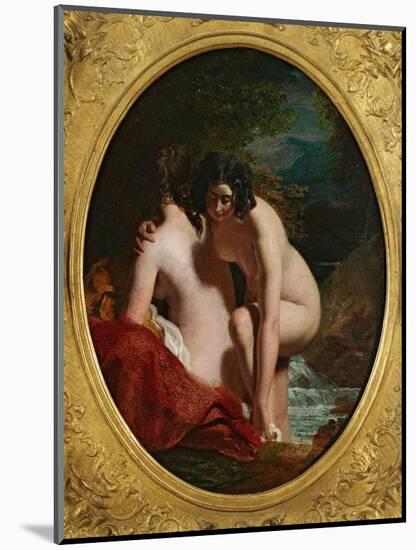 Two Girls Bathing (Oil on Panel)-William Etty-Mounted Giclee Print