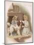 Two Girls Brush Dog 1896-Harriett M Bennett-Mounted Art Print