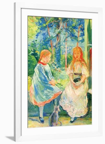 Two Girls by the Window-Berthe Morisot-Framed Art Print