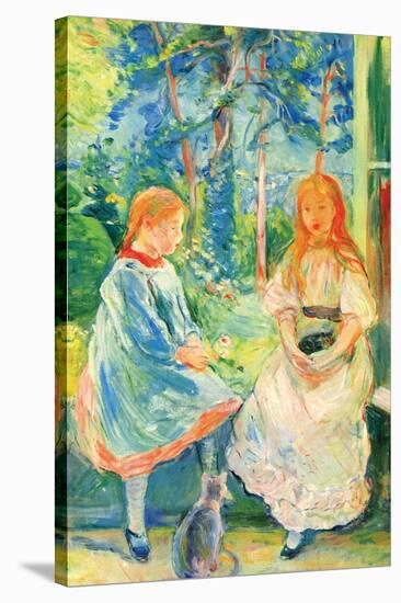 Two Girls by the Window-Berthe Morisot-Stretched Canvas