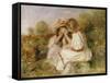 Two Girls, C.1890-Pierre-Auguste Renoir-Framed Stretched Canvas