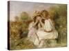 Two Girls, C.1890-Pierre-Auguste Renoir-Stretched Canvas