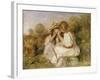 Two Girls, C.1890-Pierre-Auguste Renoir-Framed Giclee Print