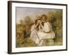 Two Girls, C.1890-Pierre-Auguste Renoir-Framed Giclee Print