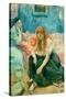 Two Girls. Date/Period: Ca. 1894. Painting. Oil on canvas. Height: 25.63 mm (1 in); Width: 21.25...-Berthe Morisot-Stretched Canvas