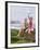 Two Girls Feeding Chips to a Seagull at the Beach-Louise Hammond-Framed Photographic Print