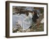 Two Girls Fishing, 1912 (Oil on Canvas)-John Singer Sargent-Framed Giclee Print