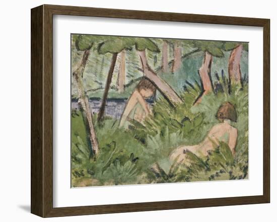 Two Girls in the Woods-Otto Mueller-Framed Giclee Print