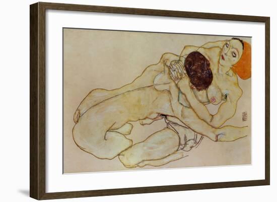 Two Girls (Lovers), 1914-Egon Schiele-Framed Giclee Print