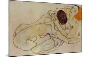 Two Girls (Lovers), 1914-Egon Schiele-Mounted Giclee Print