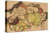 Two Girls Lying Entwined, 1915-Egon Schiele-Stretched Canvas