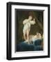 Two Girls on a Bed Playing with their Dogs-Jean-Honoré Fragonard-Framed Giclee Print