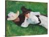 Two Girls on a Lawn, 1889-John Singer Sargent-Stretched Canvas