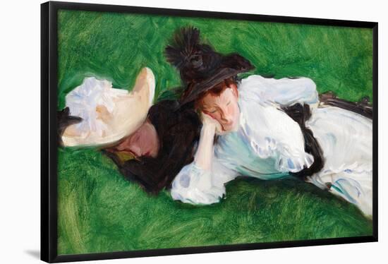 Two Girls on a Lawn.-John Singer Sargent-Framed Poster