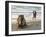 Two Girls on Beach at Dusk, Camel Waiting, Ganpatipule, Karnataka, India, Asia-Annie Owen-Framed Photographic Print