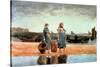 Two Girls on the Beach, Tynemouth, 1891-Winslow Homer-Stretched Canvas