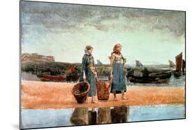 Two Girls on the Beach, Tynemouth, 1891-Winslow Homer-Mounted Giclee Print