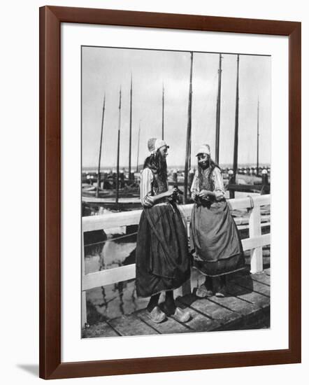 Two Girls on the Landing Stage, Marken, Netherlands, C1934-null-Framed Giclee Print