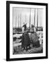 Two Girls on the Landing Stage, Marken, Netherlands, C1934-null-Framed Giclee Print