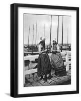 Two Girls on the Landing Stage, Marken, Netherlands, C1934-null-Framed Giclee Print