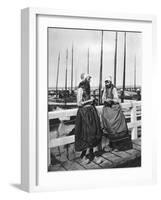 Two Girls on the Landing Stage, Marken, Netherlands, C1934-null-Framed Giclee Print
