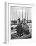 Two Girls on the Landing Stage, Marken, Netherlands, C1934-null-Framed Giclee Print