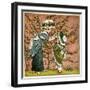 Two Girls Picking Apples from a Tree-Kate Greenaway-Framed Art Print