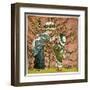 Two Girls Picking Apples from a Tree-Kate Greenaway-Framed Art Print