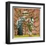 Two Girls Picking Apples from a Tree-Kate Greenaway-Framed Art Print