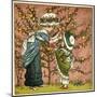 Two Girls Picking Apples from a Tree-Kate Greenaway-Mounted Art Print