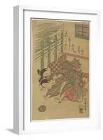 Two Girls Playing with Thread Ball, Mid 18th Century-Ishikawa Toyonobu-Framed Giclee Print