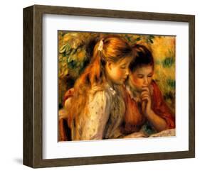 Two Girls Reading-Pierre-Auguste Renoir-Framed Giclee Print