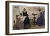 Two Girls Sewing 19C-Anna Whelan Betts-Framed Art Print