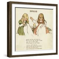 Two Girls Sewing-Margaret Wendell Huntington-Framed Photographic Print