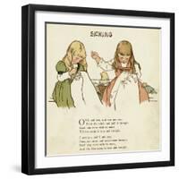 Two Girls Sewing-Margaret Wendell Huntington-Framed Photographic Print