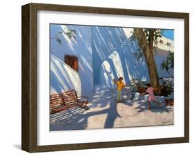 Two Girls Skipping, Mykonos-Andrew Macara-Framed Giclee Print