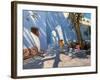 Two Girls Skipping, Mykonos-Andrew Macara-Framed Giclee Print